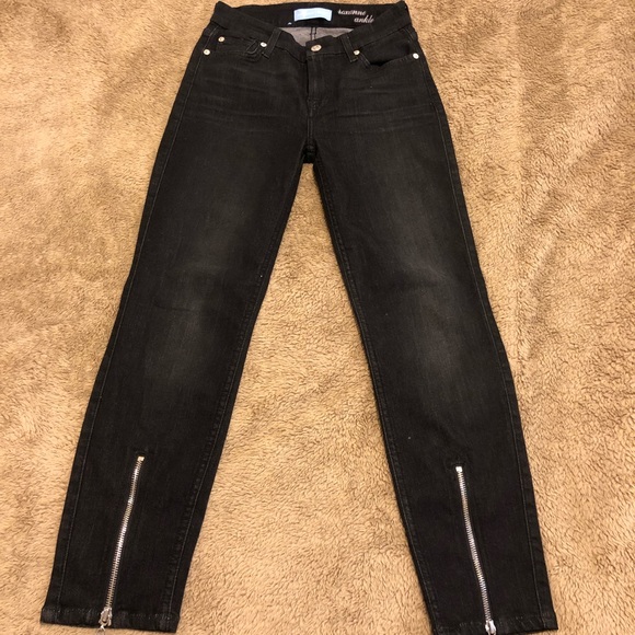 Black 7 For All Mankind Roxanne Ankle Jeans - Picture 1 of 7